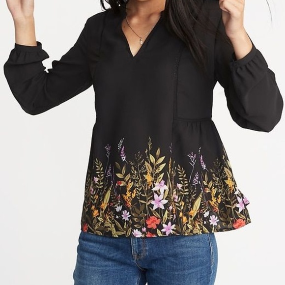 Old Navy Floral-Print Georgette Swing Blouse Women - Picture 3 of 5